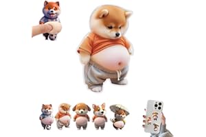 aninako 柴犬 ぷにぷにシール 3D【2025新型】柔らかいお腹 マシュマロシール もちもち デブ 犬 ストレス解消 かわいい 3D マシュマロ ふわふわ ステッカー 手帳用 デコレーション 携帯電話飾り 日記帳用 手芸用品(お腹の大きな子犬 B*1)