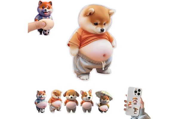 aninako 柴犬 ぷにぷにシール 3D【2025新型】柔らかいお腹 マシュマロシール もちもち デブ 犬 ストレス解消 かわいい 3D マシュマロ ふわふわ ステッカー 手帳用 デコレーション 携帯電話飾り 日記帳用 手芸用品(お腹の大きな子犬 B*1)