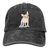 大人 デニム キャップフレンチ・ブルドッグ アニマル柄 大人気 ウトドア ハット 柔らかい 紫外線対策 日よけ 小顔効果 プリント付き 無地 ブラック