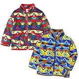 ベビー服 男の子 アウター フルジップ ジャケット KIDBOW フリース ノルディック柄 男児 ベビー (1.レッド/95cm)