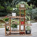 クリエイティブ 腐食防止の木の花のスタンド多層の組み合わせ屋外のバルコニーの床の屋内緑の植物のはしごの棚の花の木製棚 フラワースタンド