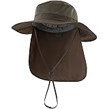 Home Prefer Outdoor UPF50+ Mesh Sun Hat Wide Brim Fishing Hat with Neck Flap