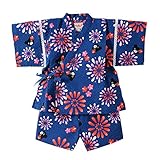 mikihouse Double_B(ミキハウスダブルB)花火＆ハイビスカス柄 甚平スーツ(80cm・90cm) ８０ｃｍ,紺（03）