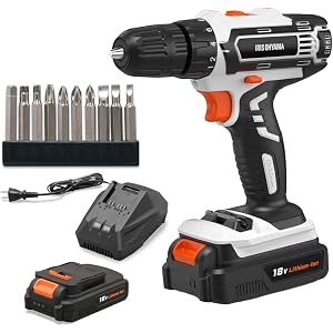 アイリスオーヤマ 電動ドライバー ドリルドライバー コードレス 充電式 18V 2000mAh 充電器・ビット10種付属…
