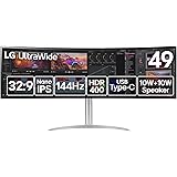 LG モニター ディスプレイ 49WQ95C-W 49インチ/曲面型ウルトラワイド(5120×1440)/Nano IPS アンチグレア/DisplayHDR 400/FreeSync Premium Pro/HDMI×2、DisplayPort×1