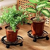 Plant shelf 炭素鋼プラントポットスタンド - 直径30.5cm直径1セット2黒 Flower racks ( サイズ さいず : Round-30.5cm )