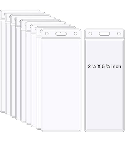 thumbnail interactive-video image 1 of Patelai 4 X 8 Inch Plastic Badge Holder Bulk Clear Vinyl ID Protector Sleeves Card Ticket Credential Badge Sleeves Vertical Waterproof Badge Holder Name Tag Holder For Sporting Events (100 Pcs 1 of 14