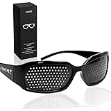 ピンホールメガネ,KIMIHE 【2019 視力回復 視力トレーニング、眼筋運動に！ 遠近兼用 疲労予防【近視 遠視 老眼 乱視の改善】 疲れ目 フリーサイズ 男女兼用 眼筋力 アップ KIMIHEロゴ付き