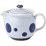 西海陶器 波佐見焼 ナイス ポット 急須 丸紋ライン スーパー ステンレス 茶こし付 450 ml 14049