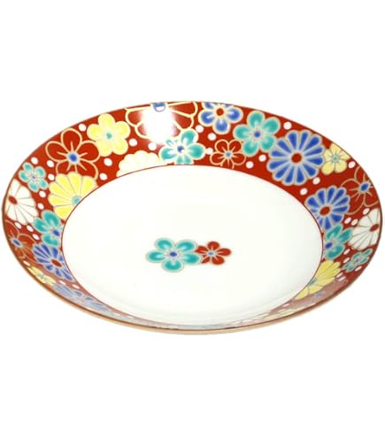 Amazon.co.jp: 九谷焼 青郊窯 5.7号角皿 ひまわり 四季の花 SK-433