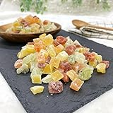 GLOBAL GARDEN 6種ミックスフルーツ 1kg (500g×2袋) フルーツミックス (マンゴー ストロベリー メロン パパイヤ キウイ パイン) ダイスカット ドライフルーツ チャック付き保存袋