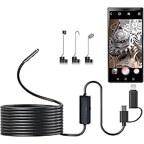 長さ5m デュアルファイバースコープカメラ Amazon | ファイバースコープカメラ 5.5mm極細デュアルレンズ 5M