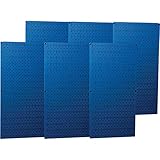 壁コントロール工業メタルペグボード – ブルー、6つ16 x 32インチパネル、モデル# 35-p-3296bu