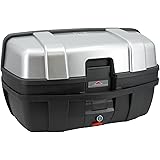 モトボワットBB バイク リアボックス 47L 大容量 着脱可能 バックレスト付 ブラック/シルバー BB47ADV-SI
