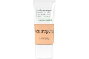 Neutrogena Clear Coverage Flawless Matte CC Cream, Full-Coverage Color Correcting Cream Face Makeup with Niacinamide (b3), Hy