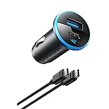 Anker 323 Car Charger (52.5W) with USB-C & USB-C ケーブル (USB PD対応 52.5W 2ポート USB-C カーチャージャー USB-C & USB-Cケーブル付属)