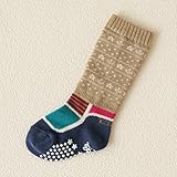(靴下屋) kutsushitaya ベビーカラーブロックブーツ風ハイソックス9～12cm ダルベージュ