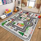 子供ゲームパッド 遊びマット 道路交通 カーペット プレイマット 線路 おもちゃ 子供部屋 ベット用 吸水 防音 防臭 防カビ 床暖房対応 ベビー 滑り止め付き 寝室 ゲーム (120*160cm, A)