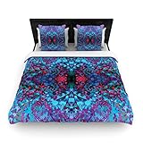 Kess InHouse 88 by 104' Nikposium Boysenberry Woven Duvet Cover, King, Blue Purple [並行輸入品]