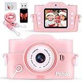 子供カメラ 子供用 デジタルカメラ 7000万画素 8倍デジタルズーム HD録画 タイマー撮影 自撮り機能付き HD画質 操作簡単 32GBメモリーカード付き USB充電 クリスマス 新年 子供 プレゼント 年齢制限6+ (ピンク)