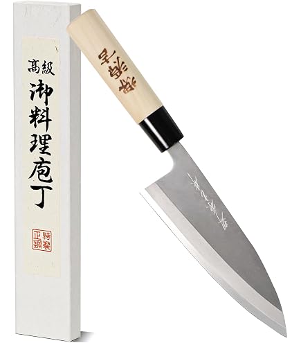 Amazon｜堺源吉 堺の包丁 刺身 210mm 鋼 ハガネ 片刃 木柄 和包丁 魚
