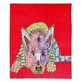 ブランケットウルトラソフトFuzzy 4サイズダイアノウチェ・デザインズ – Marley Ungaro German Shepherd Dogレッドホーム装飾寝室ソファスローブランケット X-Lar