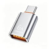 BOMIE USB Type-C 変換アダプタ 6A 120W 急速充電 10Gbps 高速データ転送 USB 3.2 Gen2 (メス) to Type-C (オス) 変換アダプタ OTG対応 アルミ製外装 M-acBook Pro/Air Phone 15/16/17 シリーズ Pad G-alaxy スマートフォン ノートパソコン タブレットなどType-C機器対応 シルバー