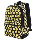 Coofit Cute Emoji Backpack for Kids Cool Backpack Purse Book Bag School Bag Black [並行輸入品]