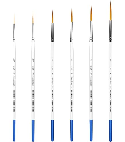 AIT Art Mini Liner Brushes Size 2 - Pack Of 3, Handmade In USA, Fine Detail Brushes For Oil, Acrylic, Watercolor