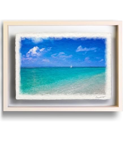 Amazon.co.jp: 鈴木英人 コートダジュールの小高い丘 現代アート 額装