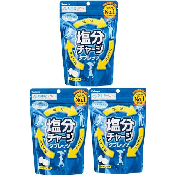 カバヤ 塩分チャージタブレッツ 3種 81g×46袋 Amazon.co.jp: カバヤ 塩分チャージタブレッツ 3種 1kg（標準333