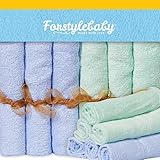 EXTRA LARGE Baby Washcloths 100% Organic Bamboo Towels 12x12 with Hook by Forstyle baby, Perfect Gif