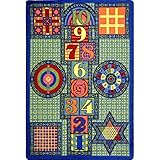 Joy Carpets Kid Essentials Active Play & Juvenile Games Galore Rug Multicolored 7'8 x 10'9 [並行輸入品]