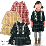 (ラポシェビスキュイ) La poche biscuit 秋'14 ビエラチェック柄長袖ワンピース 80 イエロー