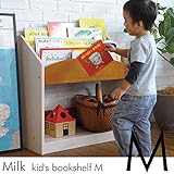 絵本棚 アンティーク調 Ｍiｌｋ 絵本ラック Mサイズ W72.5×D30×H77.5cm