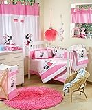 Disney Baby Minnieマウス花ベビーベッド寝具セット 4PC+1xCURTAIN ピンク DAME-7297219048678-4PC+1xCURTAIN