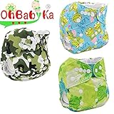 Ohbabyka3点セット ベビー服 赤ちゃん 服 ベビー用おむつカバー 女の子 男の子 布おむつ/おむつカバー ベビー 布オムツ/おむつ/オムツ フリーサイズ サイズ調節可 (K0946OB006)
