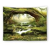 wshineフォレスト壁タペストリーRoadタペストリーRainforestホームDecortion子供の部屋装飾ブランケット X-Large