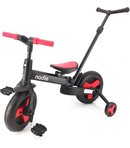 Amazon.co.jp: Gorocking 三輪車 折りたたみ 一台四役 4in1 押し棒付き