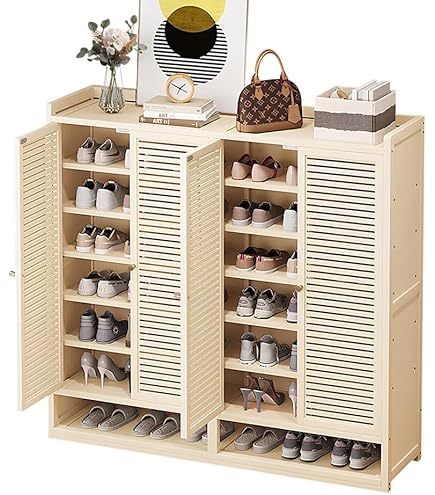 Amazon｜クロシオ ツードア シューズボックス ナチュラル 幅60cm 18足