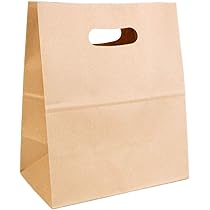 紙袋 Amazon | 紙袋【日本製】小判抜き 手提げ袋 未晒し(クラフト)L 幅23x高