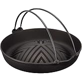 岩鋳 Iwachu 焼肉ジンギスカン鍋 ツル付 黒焼付 直火用 南部鉄器 23006