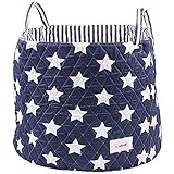 Minene Large Storage Basket with Blue Stars - star storage baskets, round storage baskets, large fab