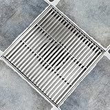 neodrain zs3h01正方形シャワーDrainヒールガードGrate、4インチ、ツヤ消し304ステンレススチール 6インチ ZS3-6-SH01