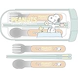 OSK(オーエスケー) カトラリーセット スヌーピー 引フタトリオ 箸 スプーン フォーク 日本製 食洗機対応 スライド式 使いやすい おしゃれ かわいい 男女兼用 子供用 小学生 CT-20