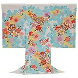 お宮参り 着物 女の子 初着 産着 正絹 毬 まり 桜 白 水色 女児 祝着 一つ身 着物タウン 3370-00905