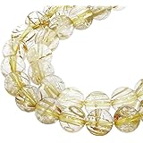 新宿銀の蔵 6A 金針 ルチルクォーツ 8mm Aタイプ(透明) 天然石 ビーズ 丸玉 2玉セット 粒売り パワーストーン バラ売り ゴールドルチル ゴールデンルチル