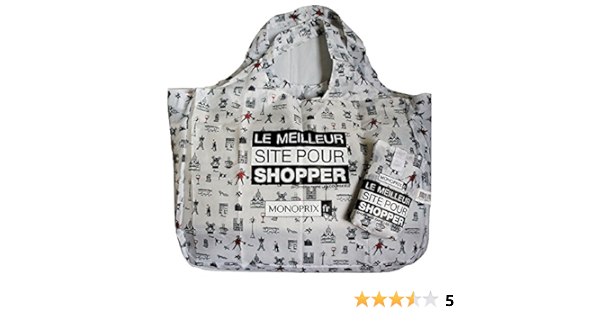 Amazon モノプリ Monoprix エコバッグ パリライフ柄 並行輸入品 エコバッグ 買い物バッグ