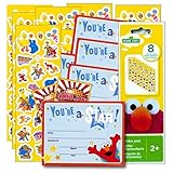 Sesame Street Stickers & Sesame Street Reward Certificates Plus 2 Bonus Stickers ~ Elmo, Big Bird, C