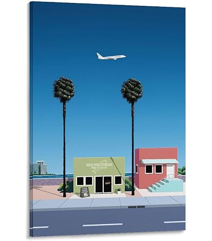 Amazon.co.jp: トライエックス ポスター 永井博/WHITE CAR AND THE